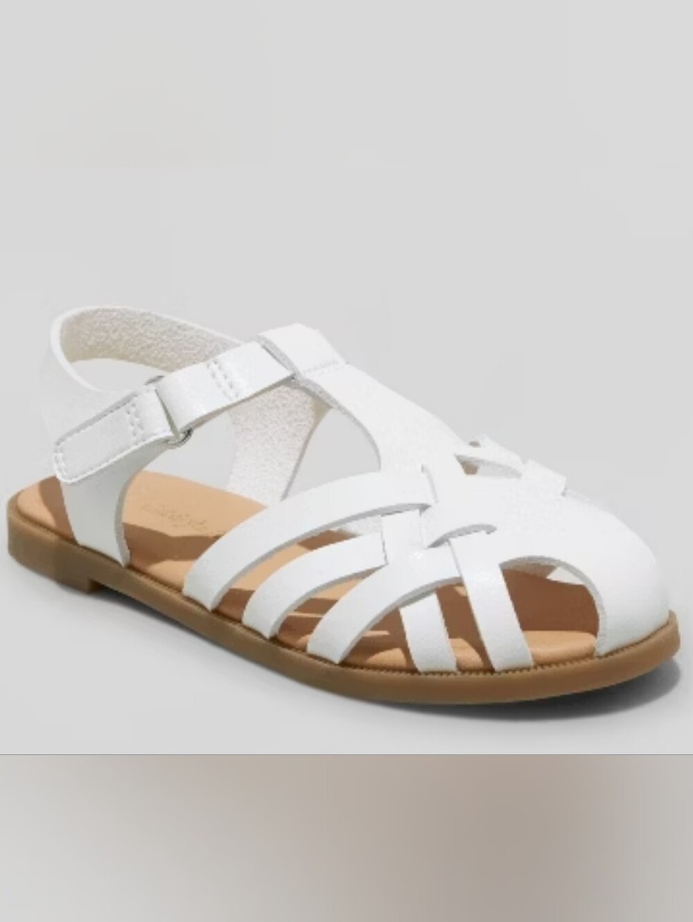 Cat & Jack Kids White Strappy Sandals - Classic Closed-Toe Design